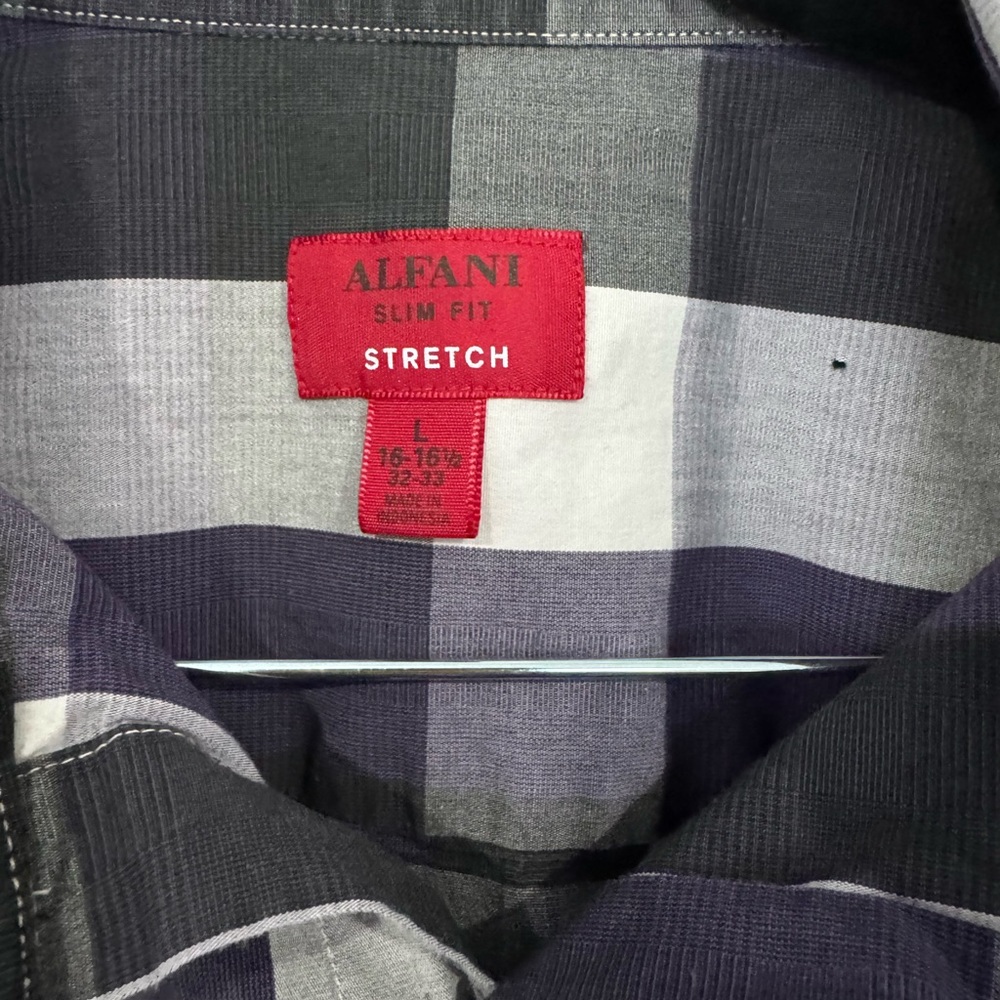 Alfani Plaid Button Down Shirt - Picture 2 of 3